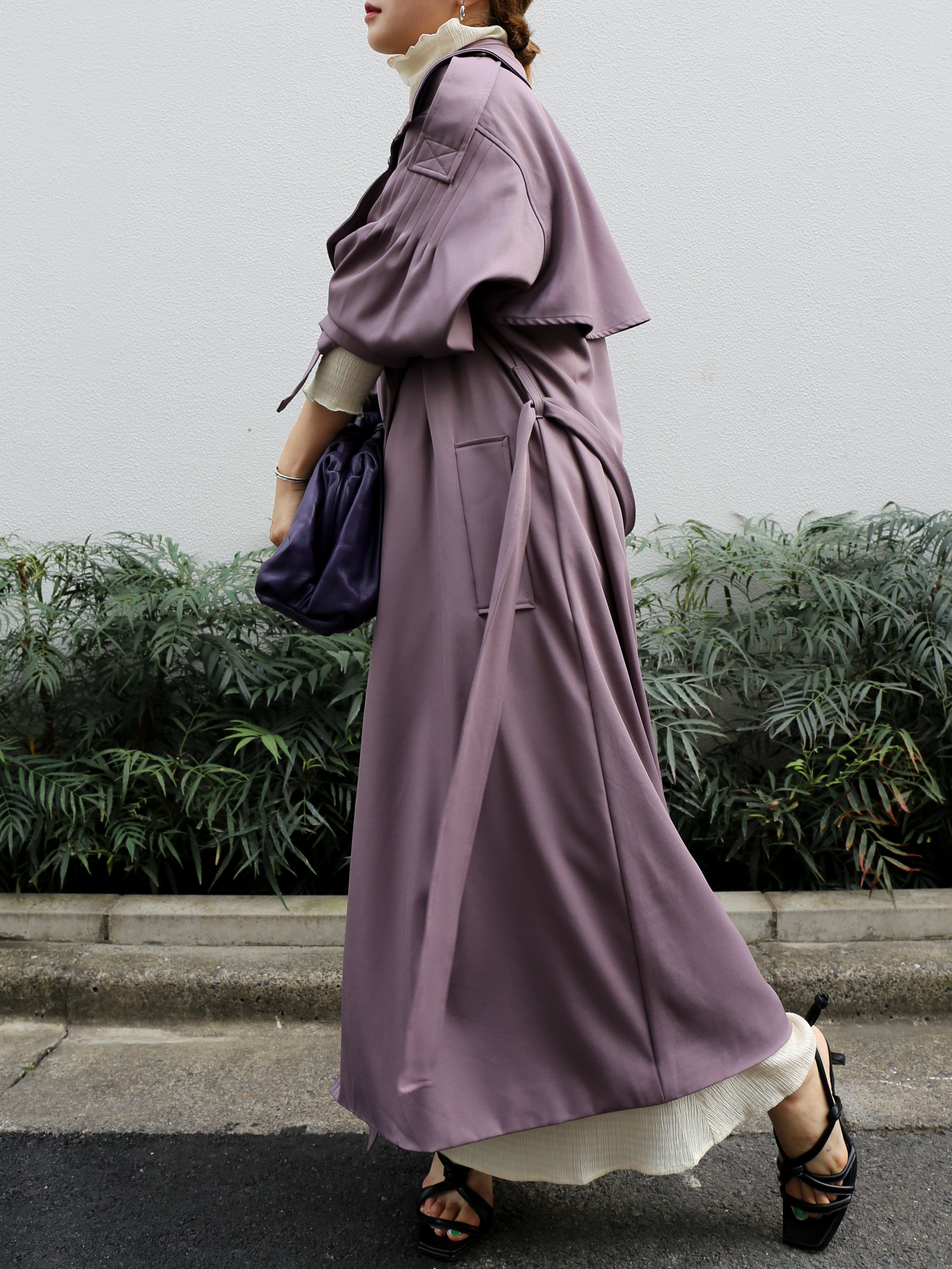 pleats trench coat（purple gray） | Katrin TOKYO