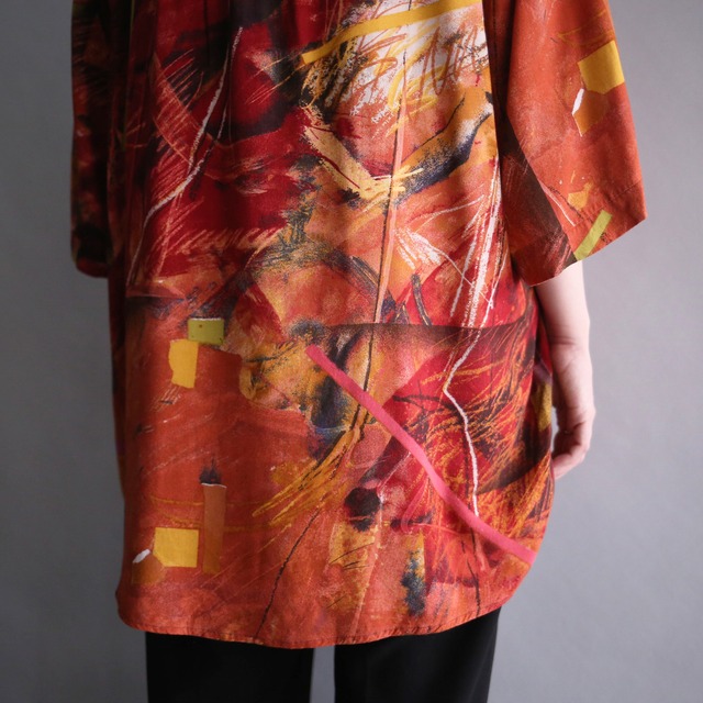 "夕焼け" good coloring art pattern loose h/s shirt