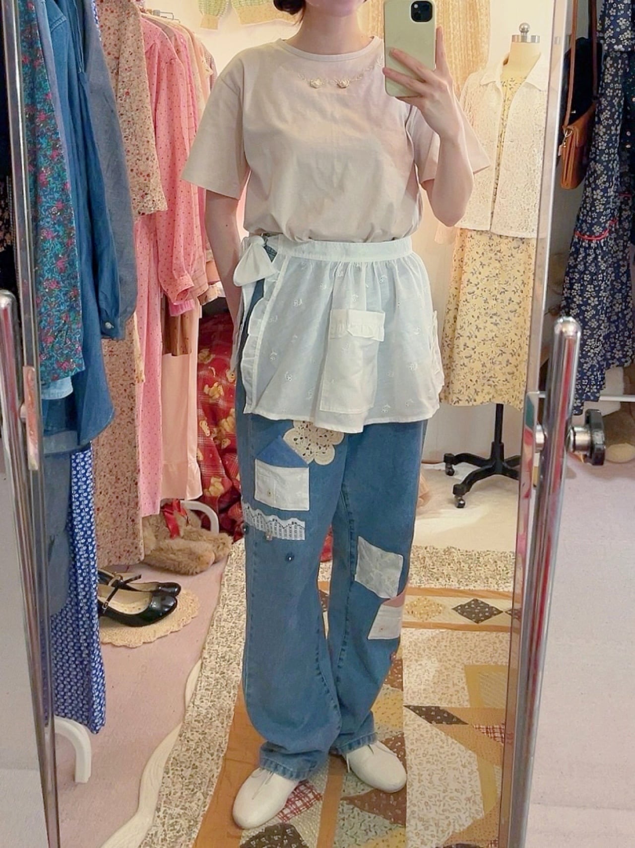 remake ✂︎ dwarf's house apron denim pants