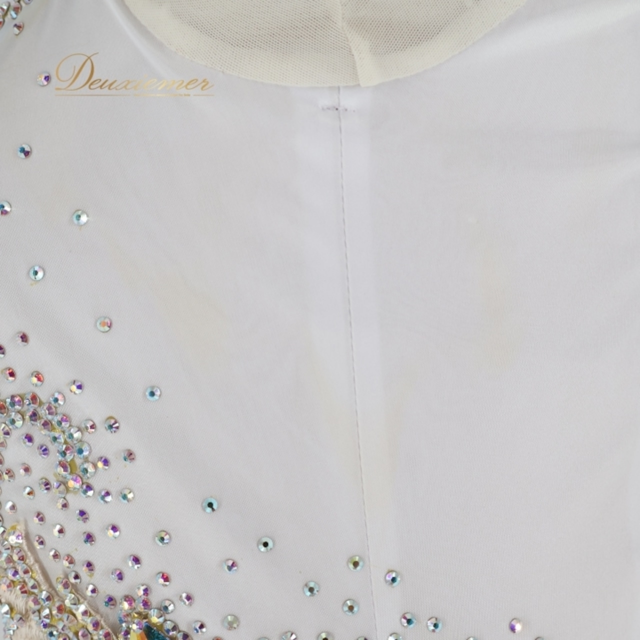 社交ダンス 衣装 スタンダードドレス ドレス スタンダード ワンピース 白 つきおか 無地 デモ 競技 ダンス パーティ 発表会 白 フロート レース ホワイト系 光沢 フリル Mサイズ 高級感 ステージ衣装 競技用 フォーマル