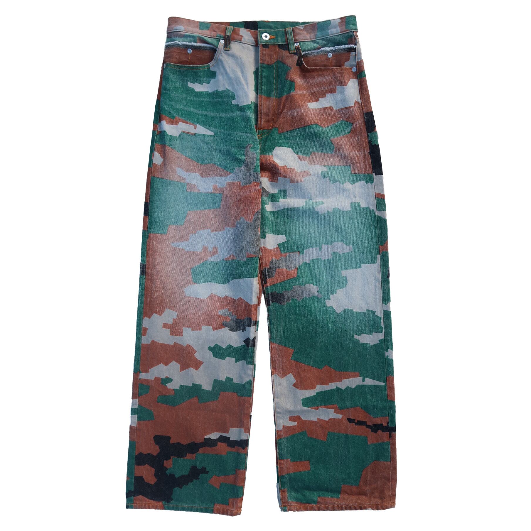 FAKE AS FLOWERS 24AW CAMO AGED DENIM PANTS (Camo) | Moore 