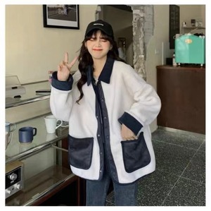 配色ボアジャケット　AJ33167-5106