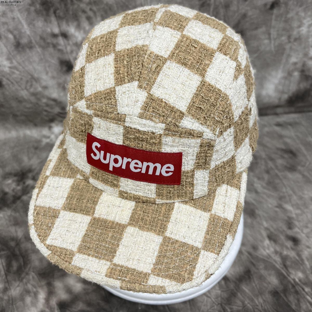 supreme Checkerboard Bouclé Camp Cap 帽子