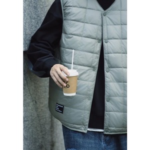Quilted snap button vest 1533