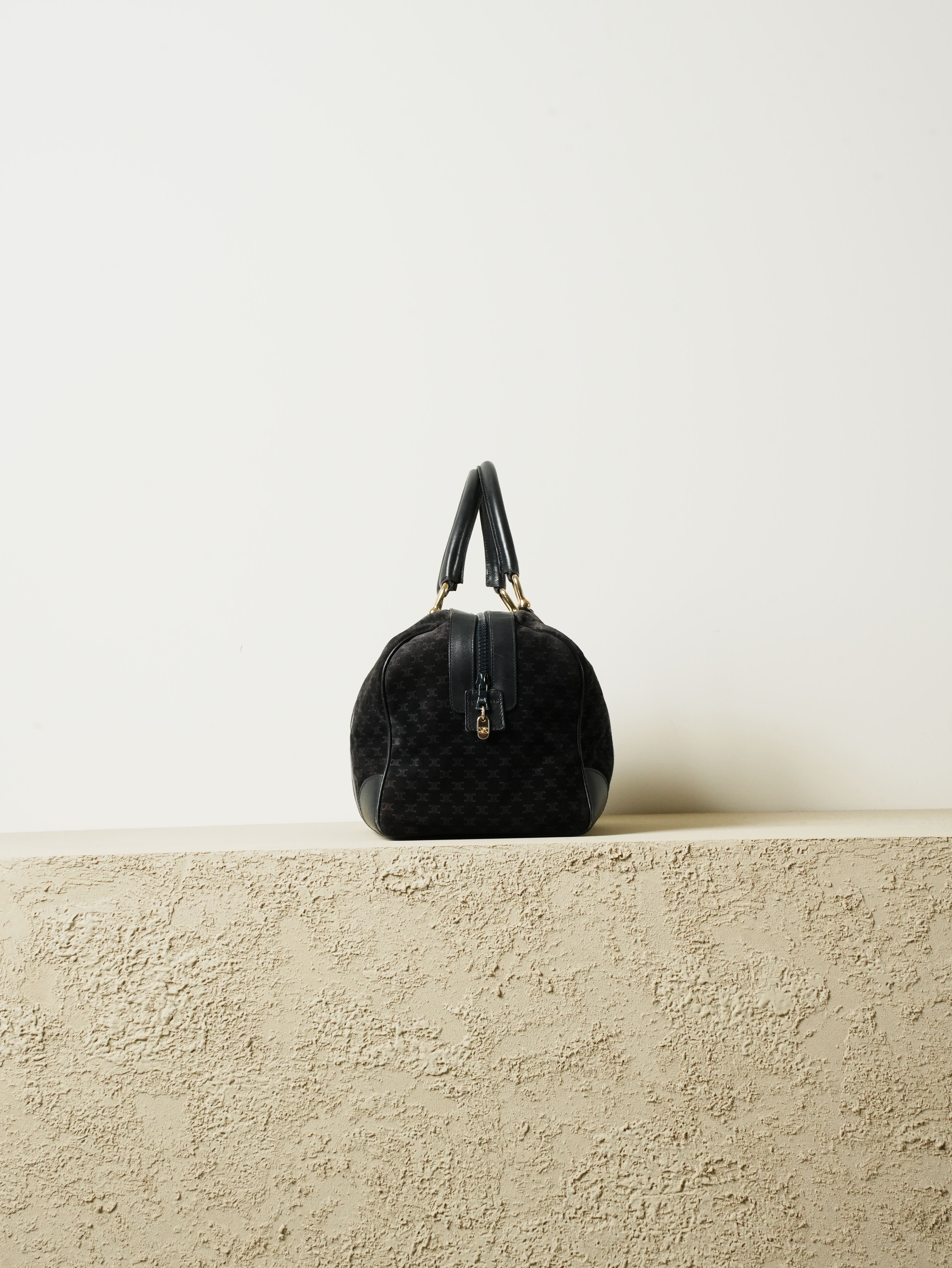 CELINE セリーヌ マカダム柄 スエードレザー ボストンバッグ | Raum