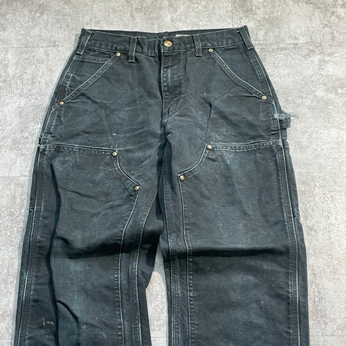 USA製 ブラック ダブルニー Carhartt B01BLK 29×30 詳細写真4