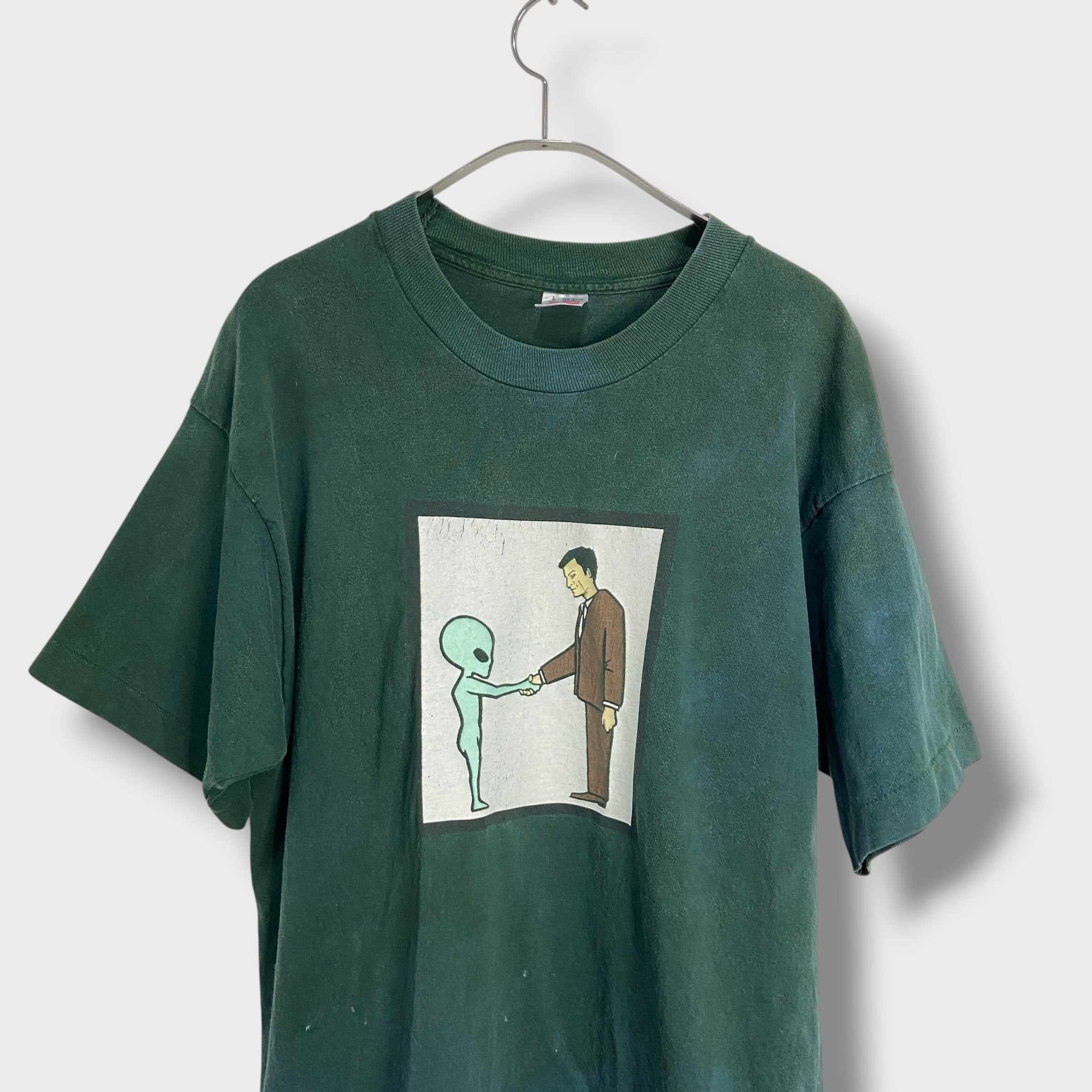 90s USA製 ヘルメット バンドTシャツ バンt エイリアン 緑 L | 古着屋 Uan