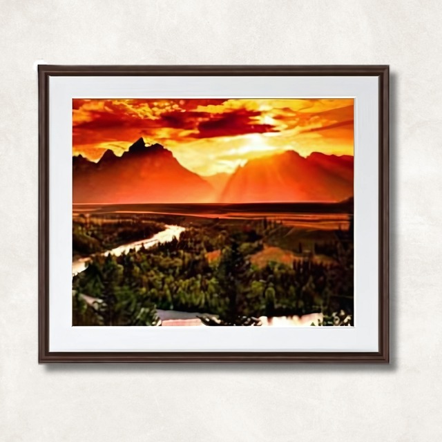 オリジナル絵画 - 煌き  Mサイズ  | 手描き油絵 壁掛けアート 風景画