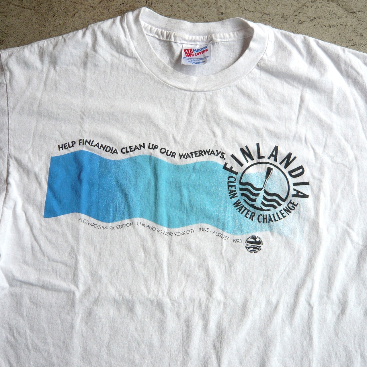 90s FINLANDIA CLEAN WATER CHALENGE Tシャツ