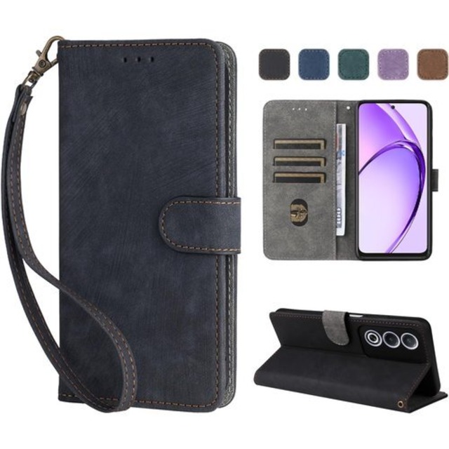 For OPPO A3 5G / OPPO A3 Pro 5G ケース 手帳型 スマホケース 手作り PUレザー 携帯カバー YANMONGI 財布型 ハンドストラップ付 軽量 薄型 耐衝撃 耐摩擦 全面保護 手触り良い 滑り落ちにくい 指紋防止 マグネッ式カード収納 スタンド機能 OPPO A3 5G / OPPO A3 Pro 5G 対応 ブラック 3691