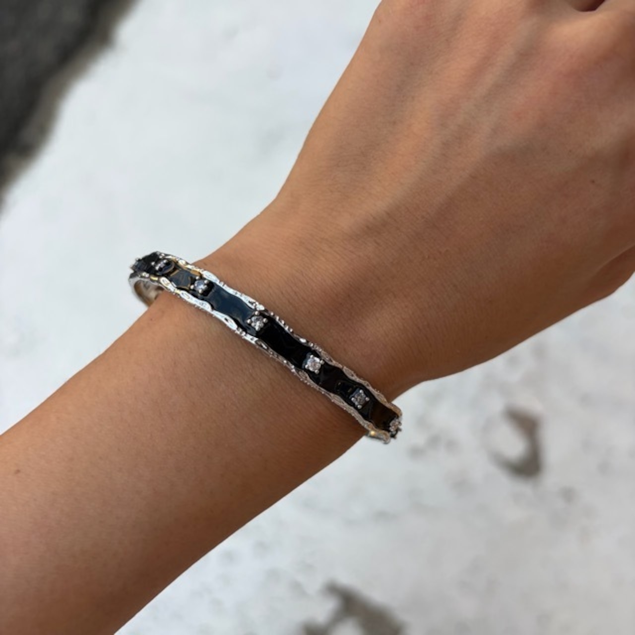 TOPANGA Jewelry Black Ripple Bangle　ブラックリップルバングル　ブレスレット　シルバーバングル　　バングル　　Bangle 　S925