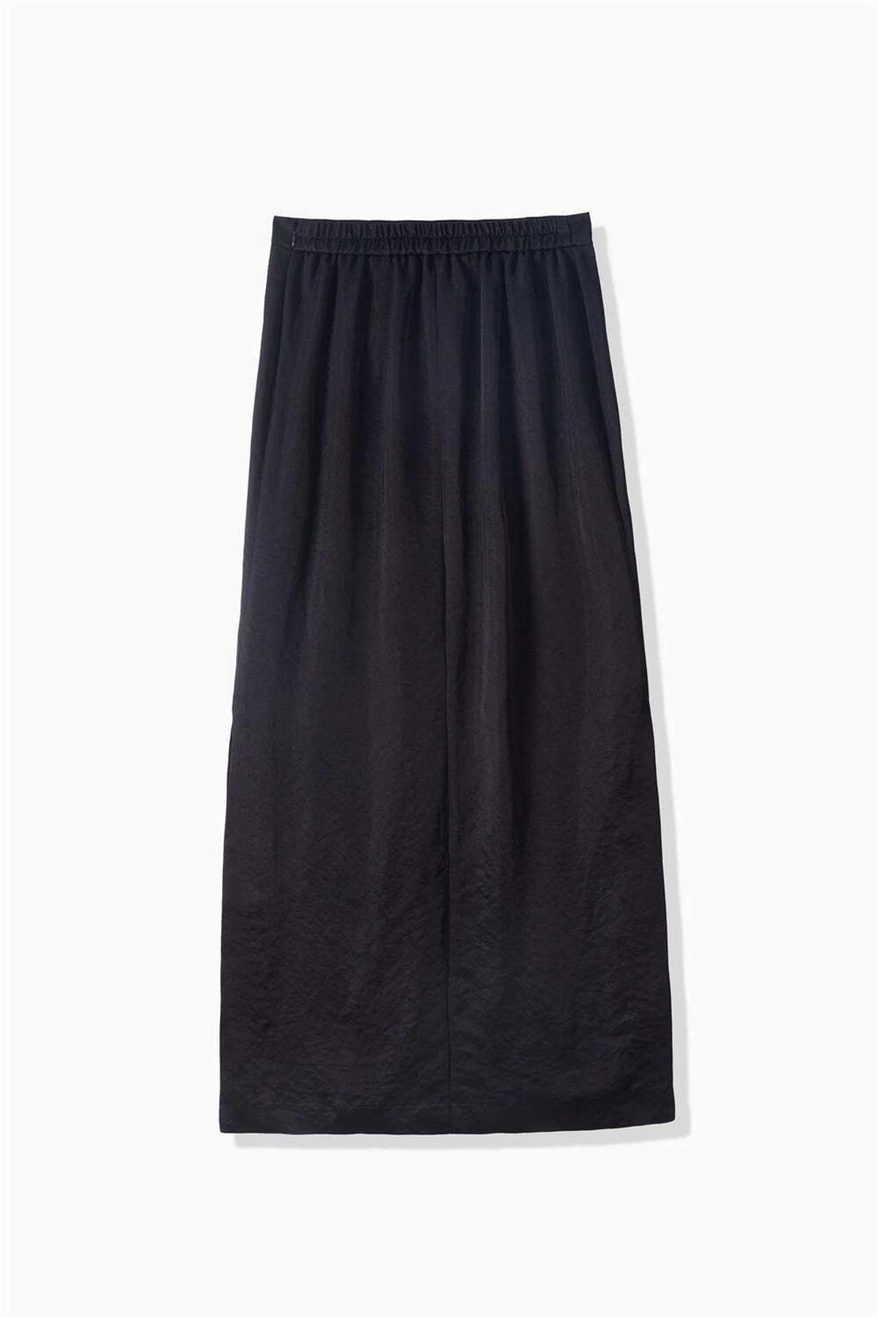 FOURAM - HEAVY SATIN SKIRT ：Black｜アセテートサテン／セミマット／ドレープ