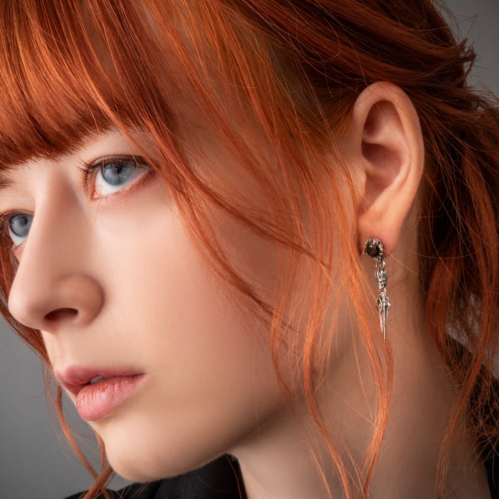 スカルクラウンダガーピアス 片耳用 AKE0107 Skull Crown Dagger