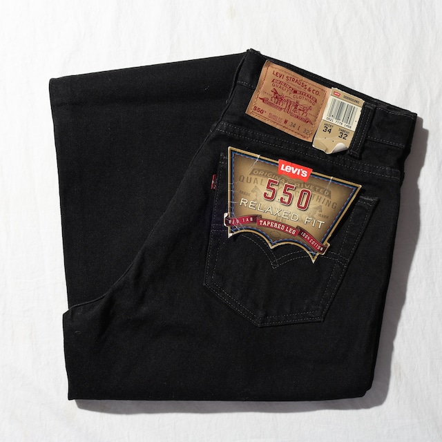Deadstock 34×32 Levi’s 550 USA 96年 サルファーブラック デニムパンツ リーバイス