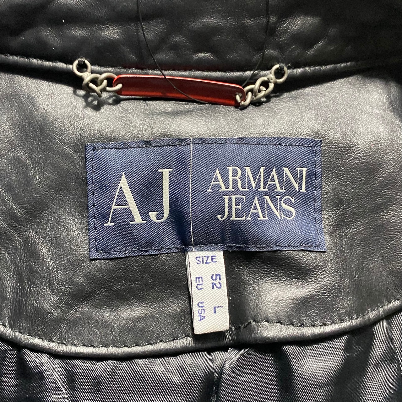ARMANI JEANS patched leather riders jacket
