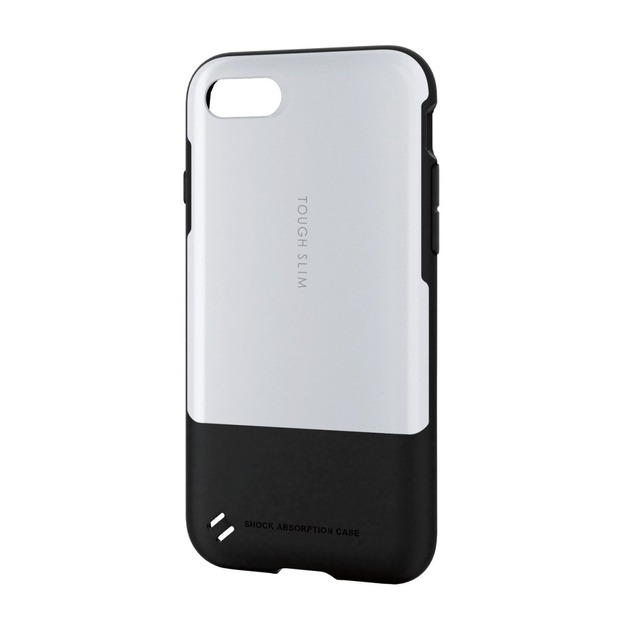エレコム iPhone SE(第2世代) / 8 / 7 ケース カバー 衝撃吸収 【 落下時の衝撃から本体を守る 】 TOUGH SLIM 衝撃吸収 フィルム付 ホワイト PM-A17MTSWH