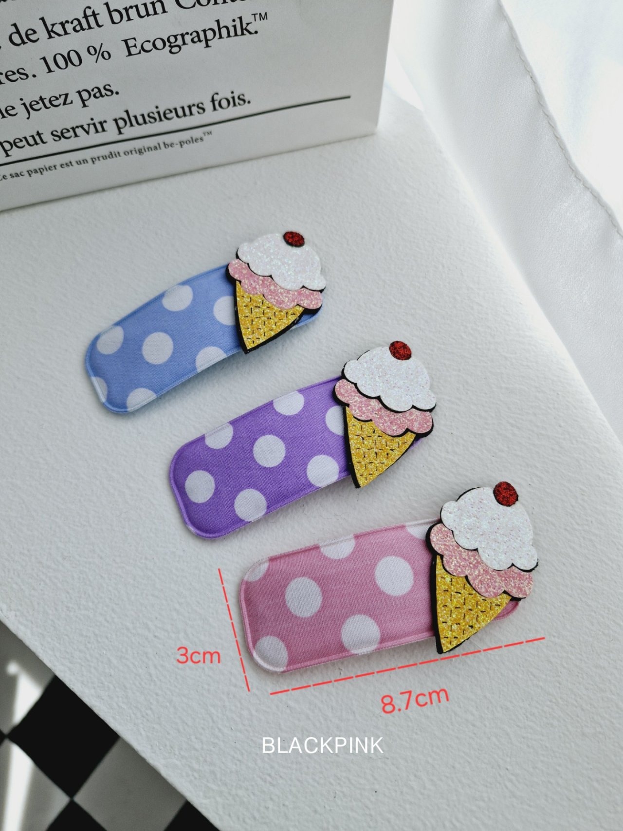 [BLACKPINK] Accessory) Ice Cream Dot Pin / [블랙핑크] 악세)아이스크림도트핀