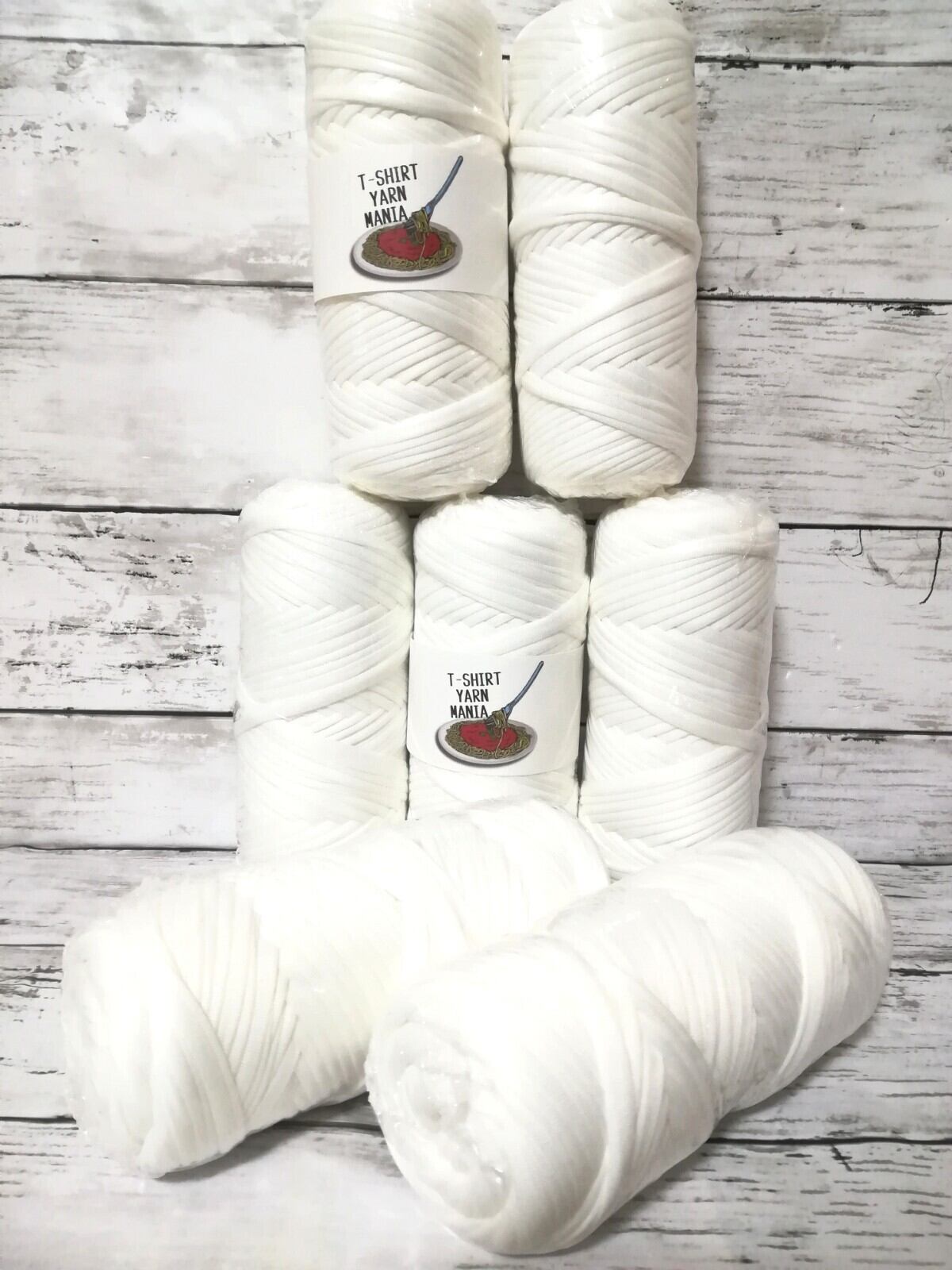 ホワイト 白色 1玉 200g・ 50m Tシャツヤーン | T-SHIRT YARN MANIA