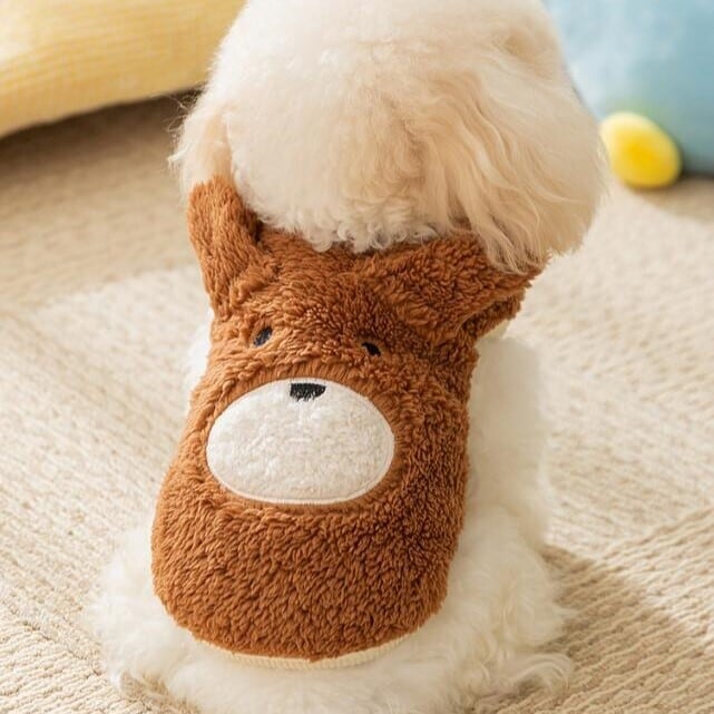 ペット服 もこもこクマさんトップス あったか 秋冬 ドッグウェア