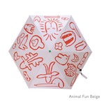 【Goma】折りたたみ傘 晴雨兼用タイプ「Animal Fun Beige」