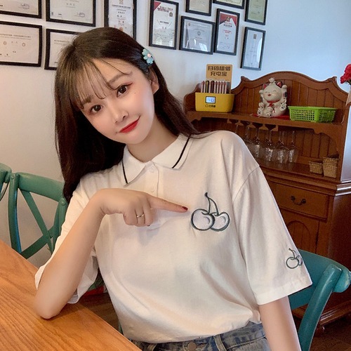 ✞ 刺繍ソリッド カラーTシャツ 大人ガーリー スウィート キュート カジュアル ソリッドカラー ✞ゴスロリ SM ミリ 甘ロリ クラロリ 和ロリ エレガント 黒ロリ 姫ロリ 華ロリ BB-BB5520535