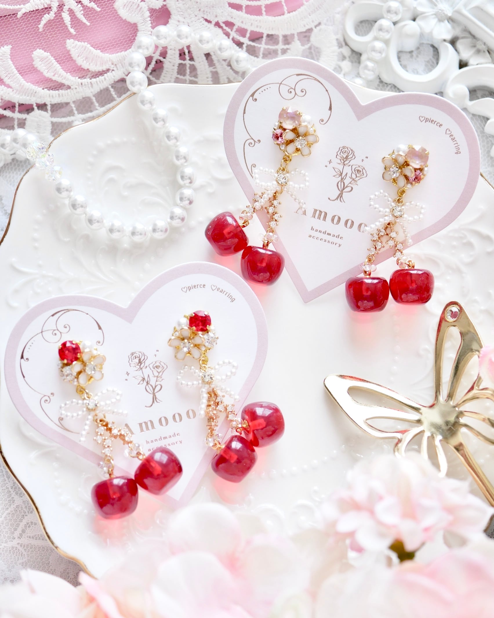 124 リアルチェリービジューピアス/イヤリング | Amooo