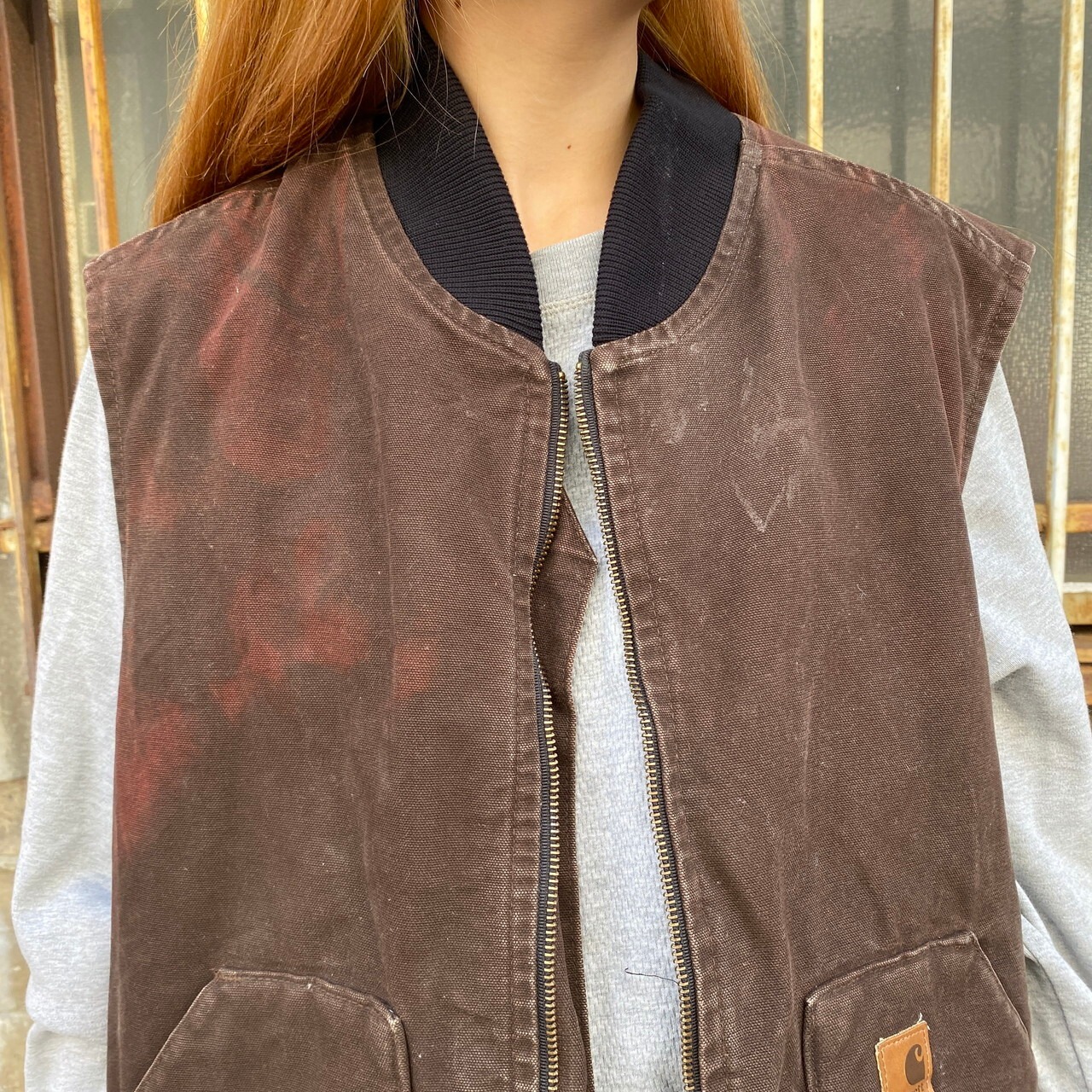 Carhartt カーハート ダック地 ベスト メンズXL 古着 キルティング 