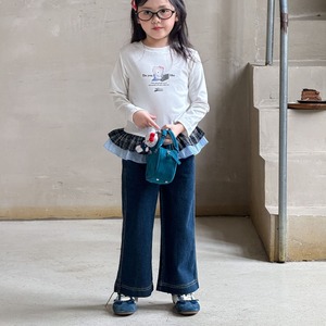 秋ボタンディテールデニムパンツ