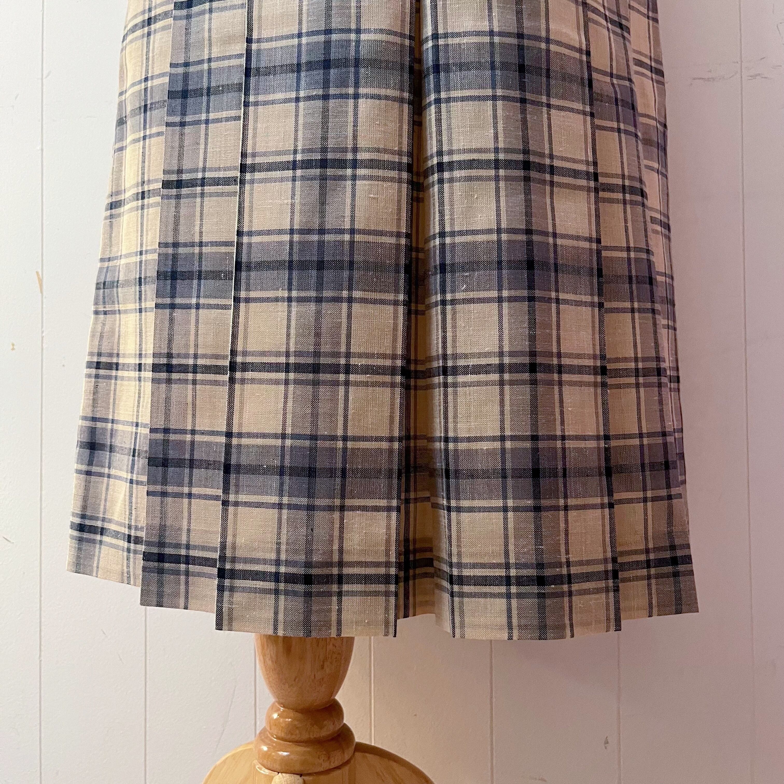 DAKS / blue beige check skirt