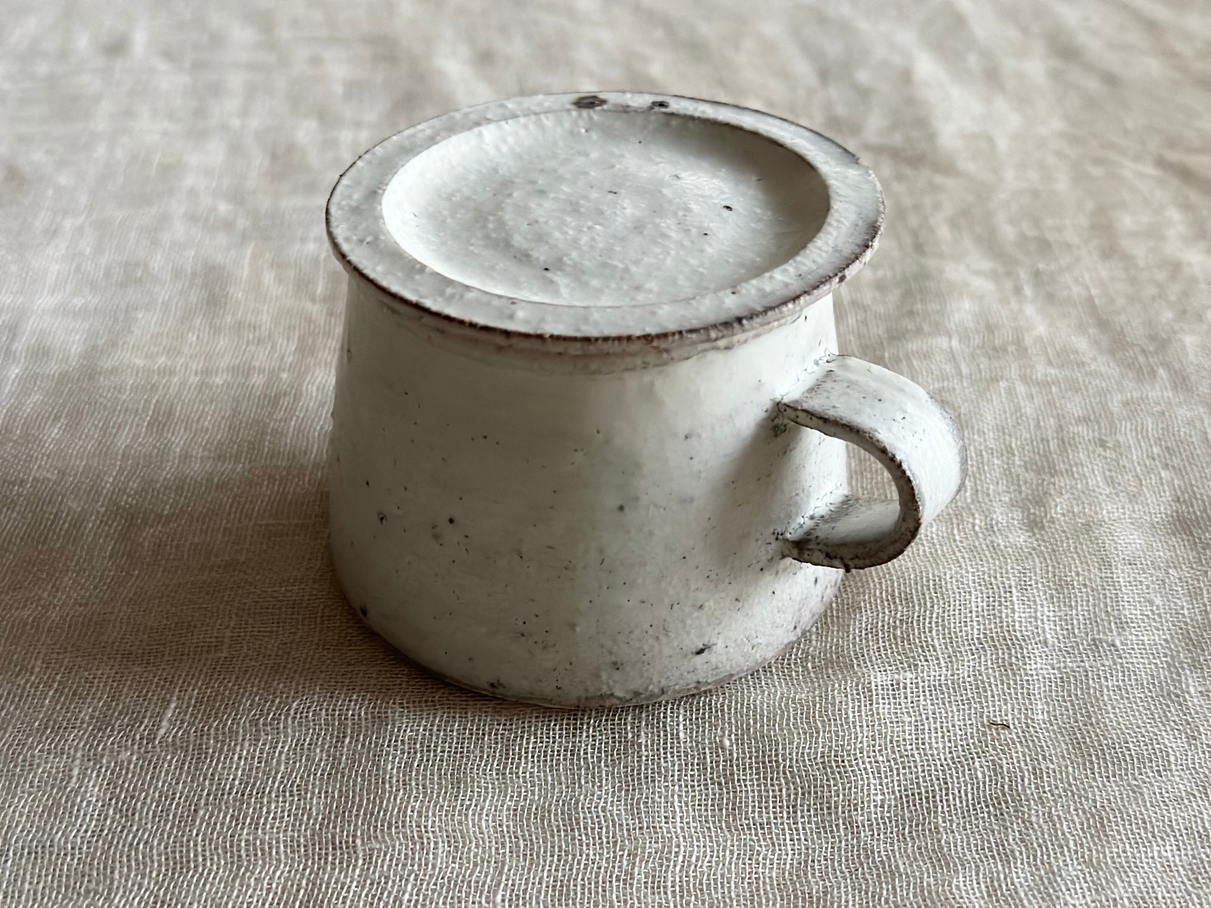 Shiromoegi 台形マグ(持ち手太)と蓋小皿のセット