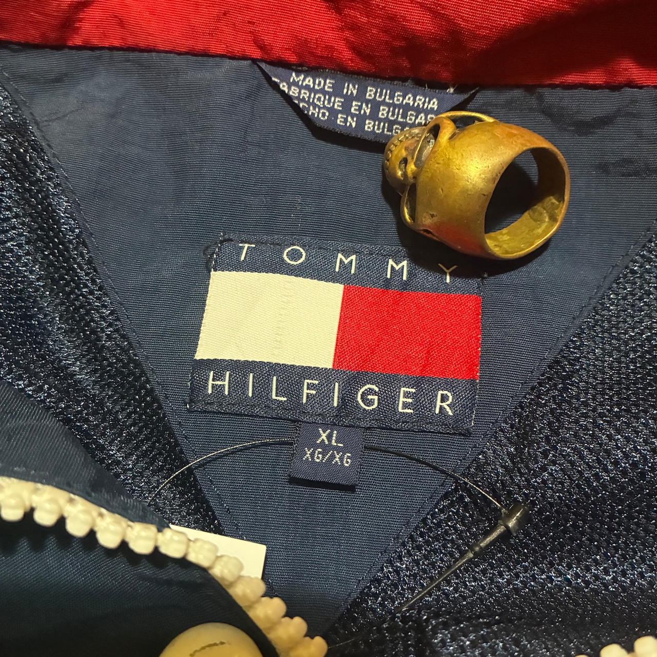 90s TOMMY HILFIGER ナイロンセーリングジャケット ネイビー トミー