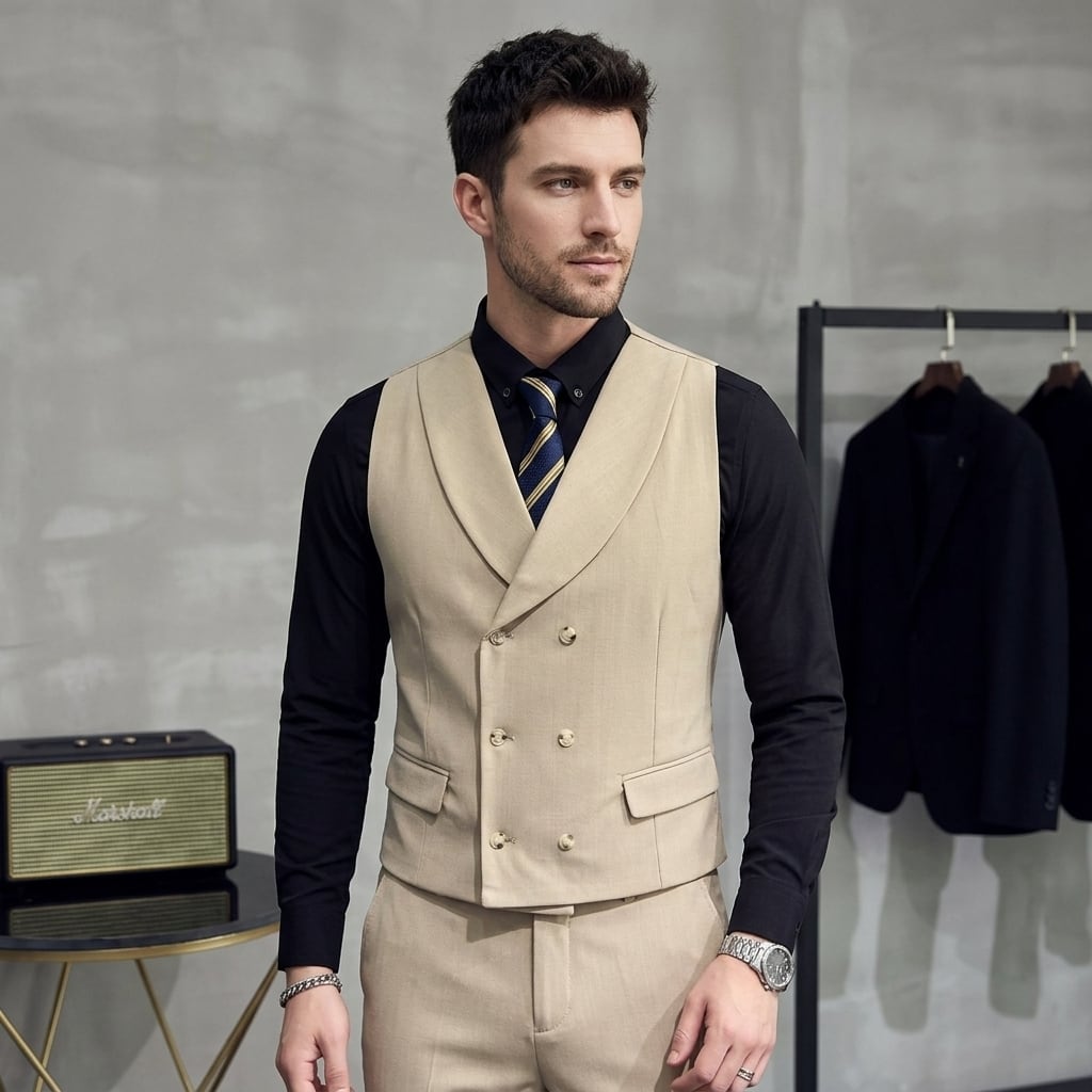 スリムフィットダブルブレストジレベスト(3color) M0621