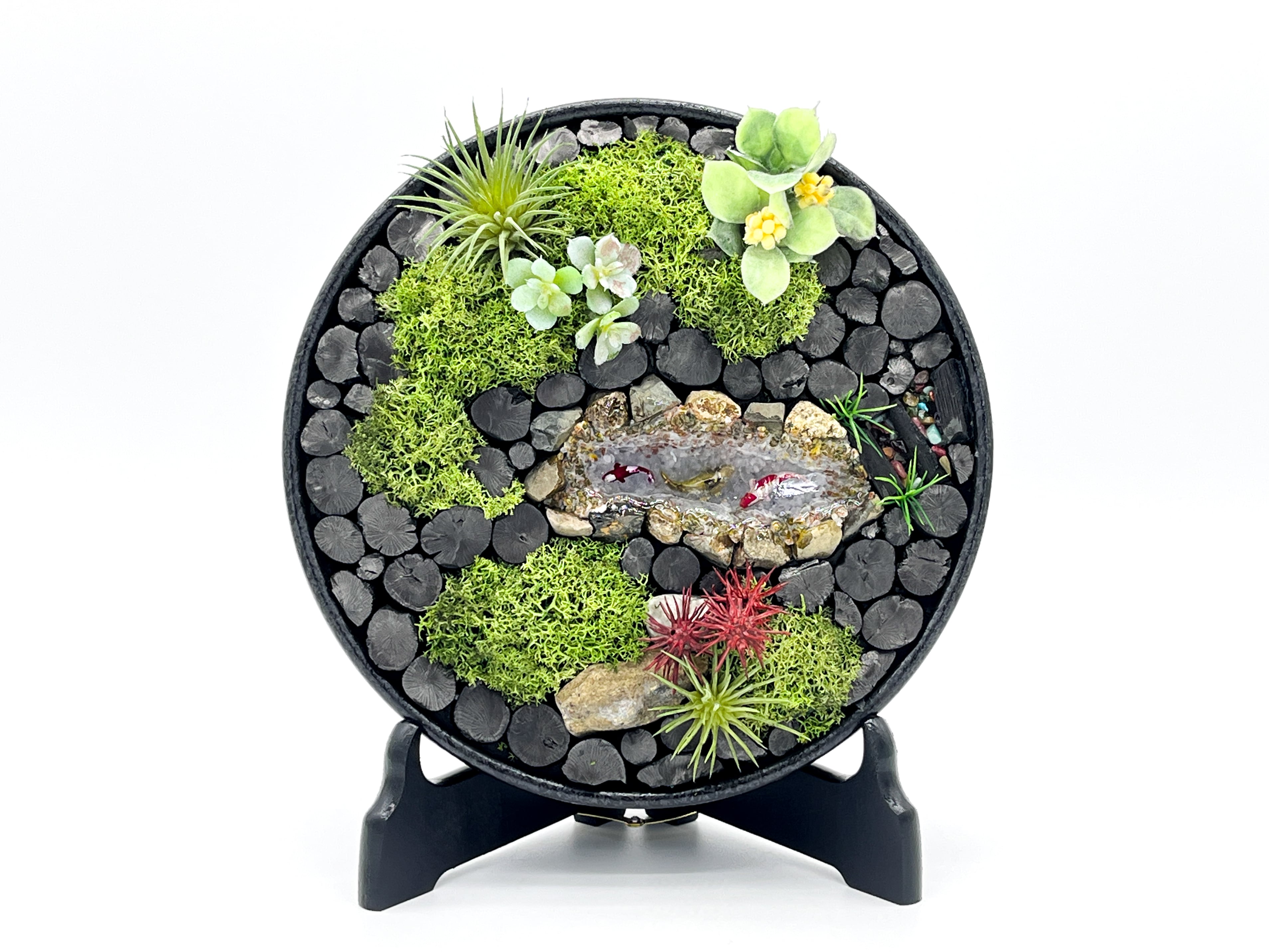 紀州備長炭 スタンド インテリア 『庭園』 Type A 21cm 置物 オブジェ