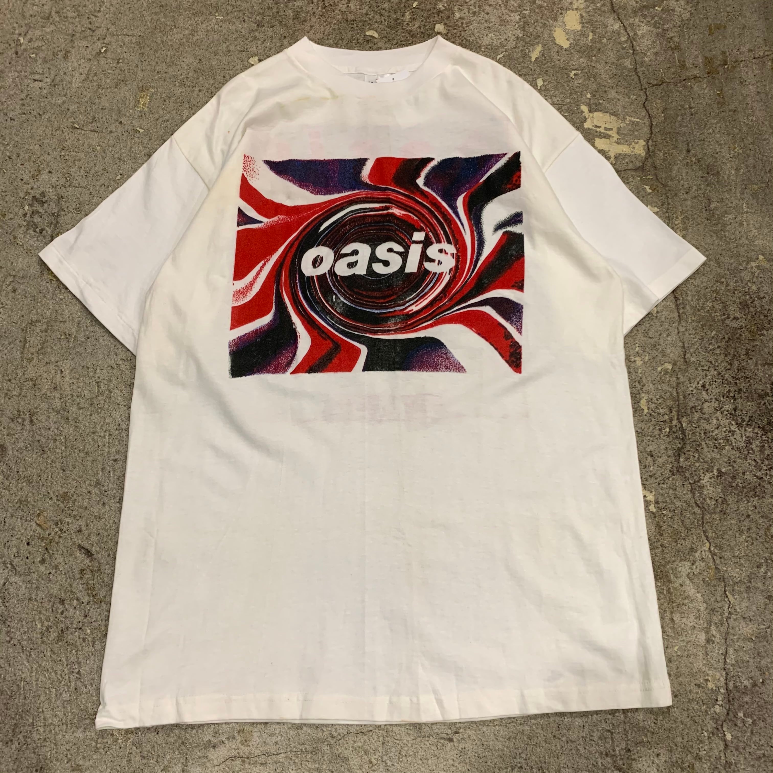 激レア ロンT oasis オアシス こびり付く 90年代ヴィンテージ ネイビー 