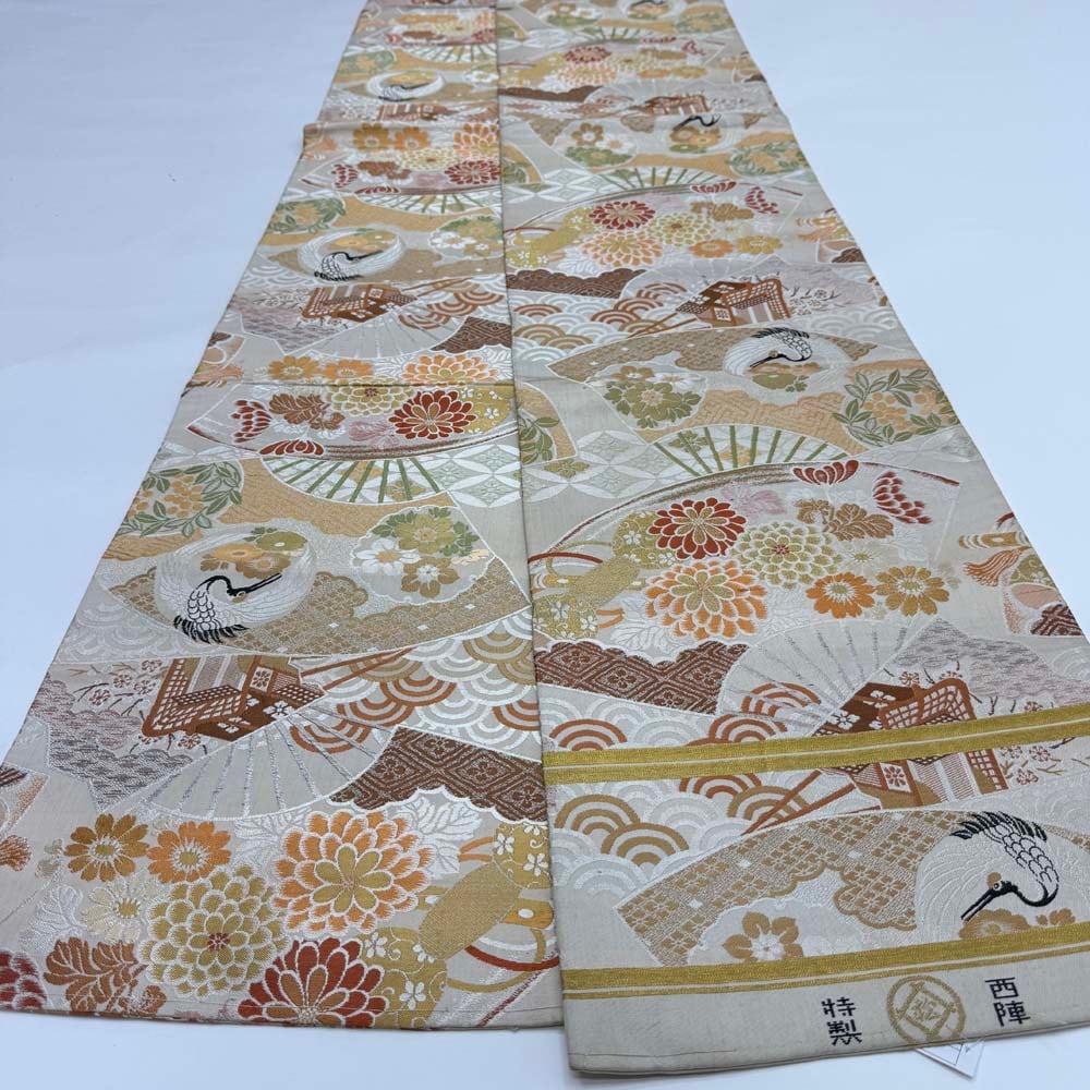 丸帯 アンティーク ヴィンテージ 全通 金帯 393cm 花嫁衣装 貸衣装 中古 リサイクル 結婚式 婚礼 着付け 舞台 きもの 着物 5096