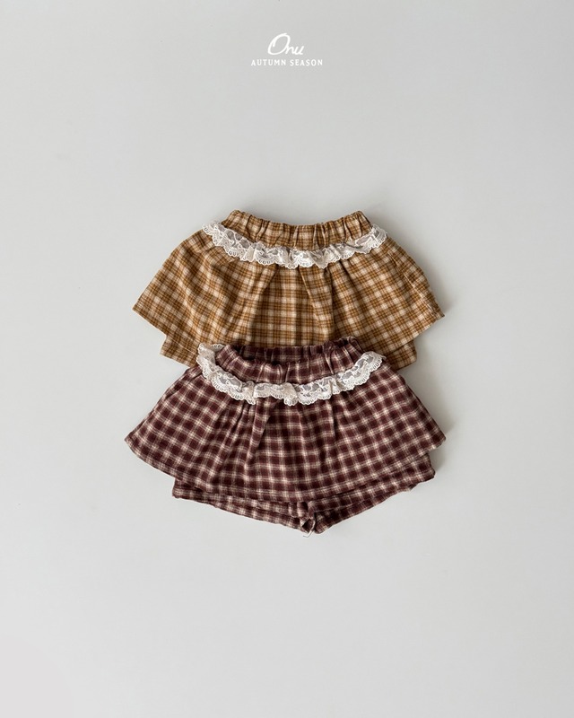 chekced skirt-pants【onu】※9月中旬発送予定