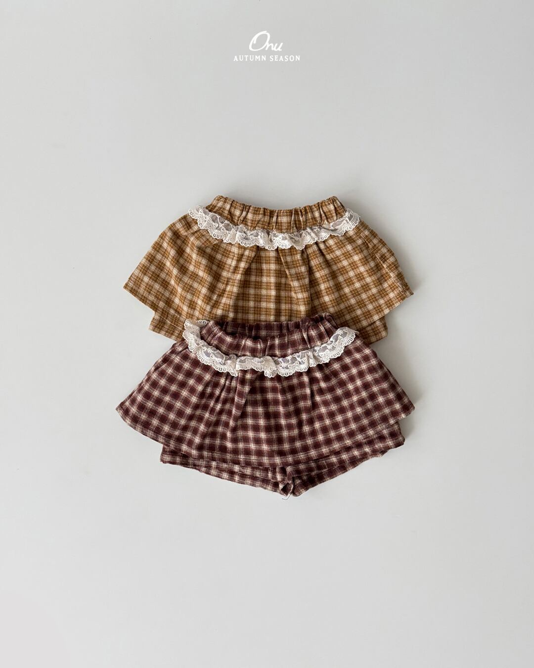 chekced skirt-pants【onu】※9月中旬発送予定