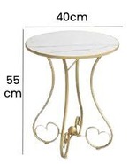 サイドテーブル ナイトテーブル コーヒーテーブル  コンソール ホワイト 白 ゴールド 金 アイアン おしゃれ 可愛い かわいい アンティーク 花台 フラワースタンド 高さ55cm ハート 大理石風 ゴージャス ベッドサイド コンパクト