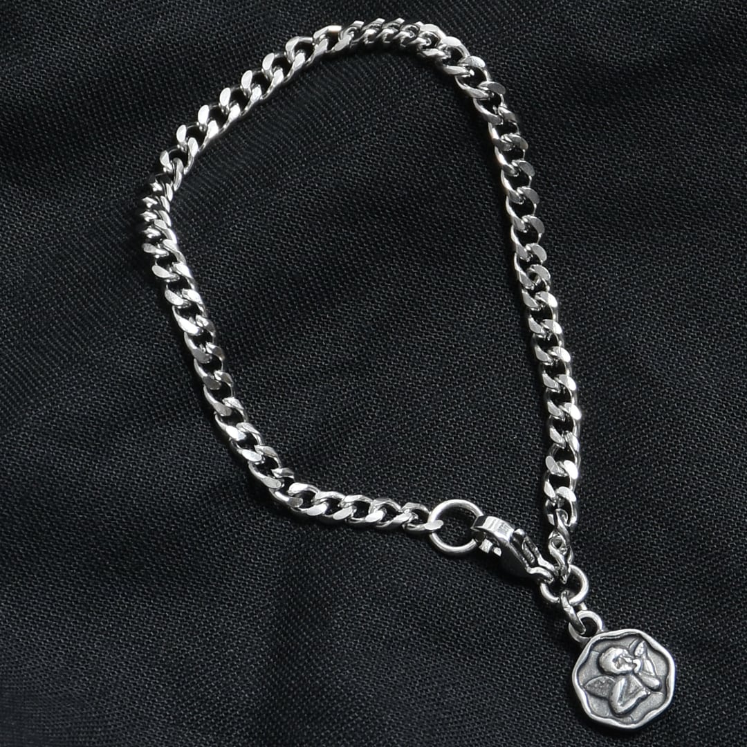 DISCOVERED チェーンブレスレット ハートチャーム付き キーハートチェーンブレスレット | VOLCAN&APHRODITE