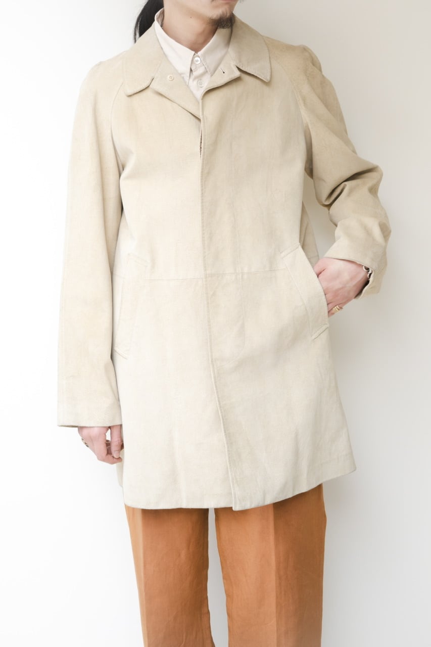 00AW] Yves Saint Laurent Rive Gauche Embossed Pig Suede Raglan