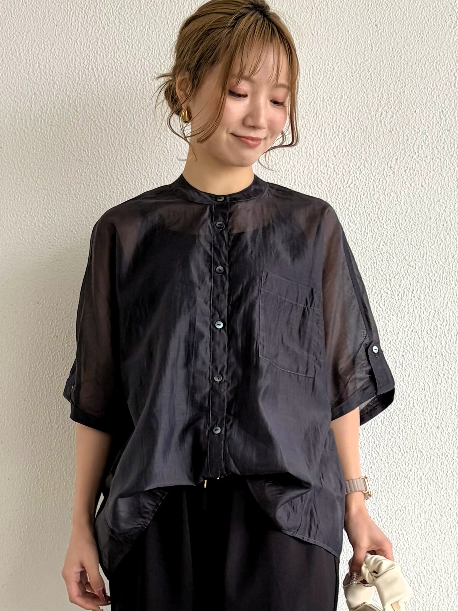 31さん専用　シアー白、黒L ○○○9286】シアードルマン2wayシャツ (8813-63032) | 9286 Fashion Lab
