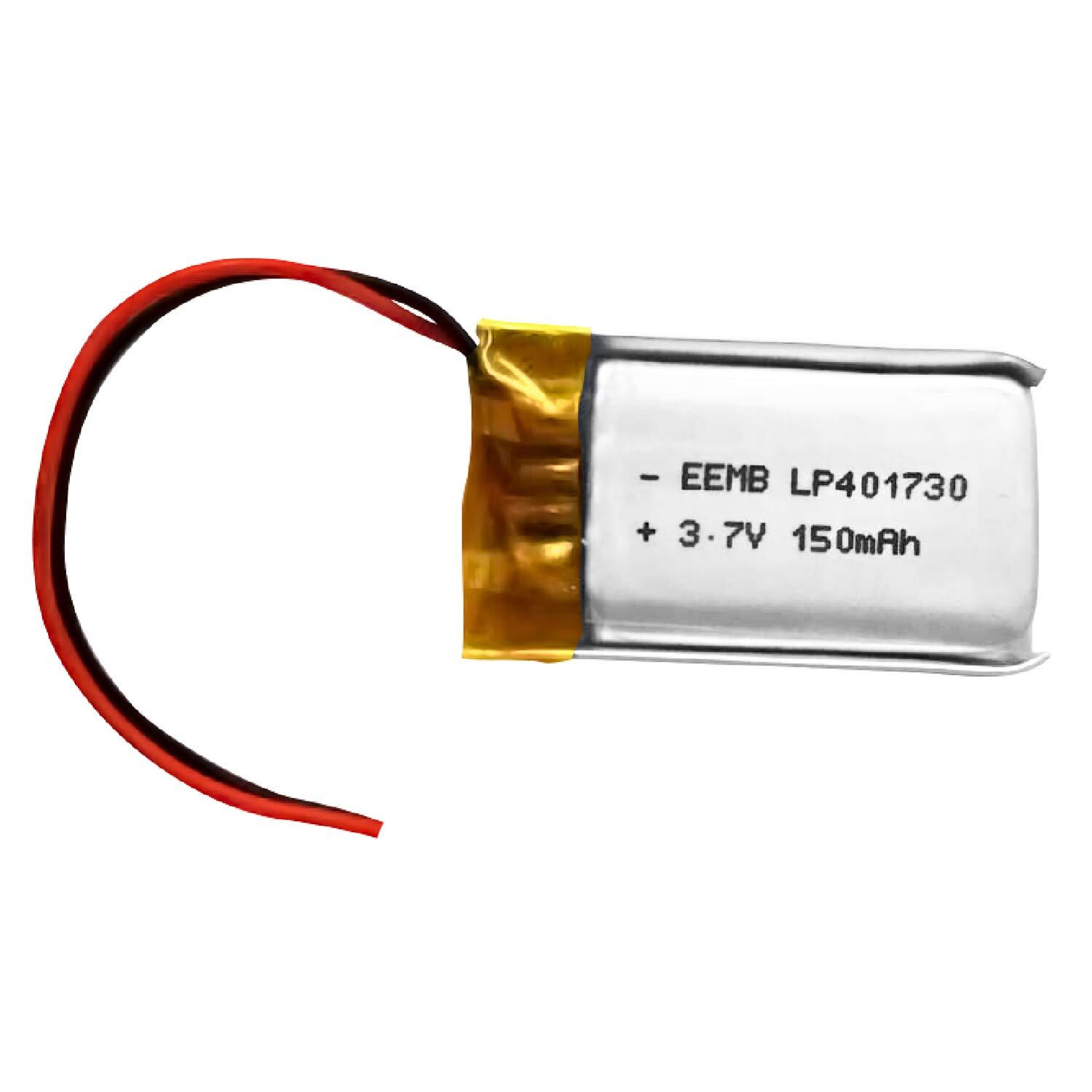 【人気】1 X EEMB 3.7v 150mAh 充電式 リチウムイオン電池 リチウムポリマー電池 充電池 角形 401730 二次電池 UL適合品 Bluetoothヘッドセット用