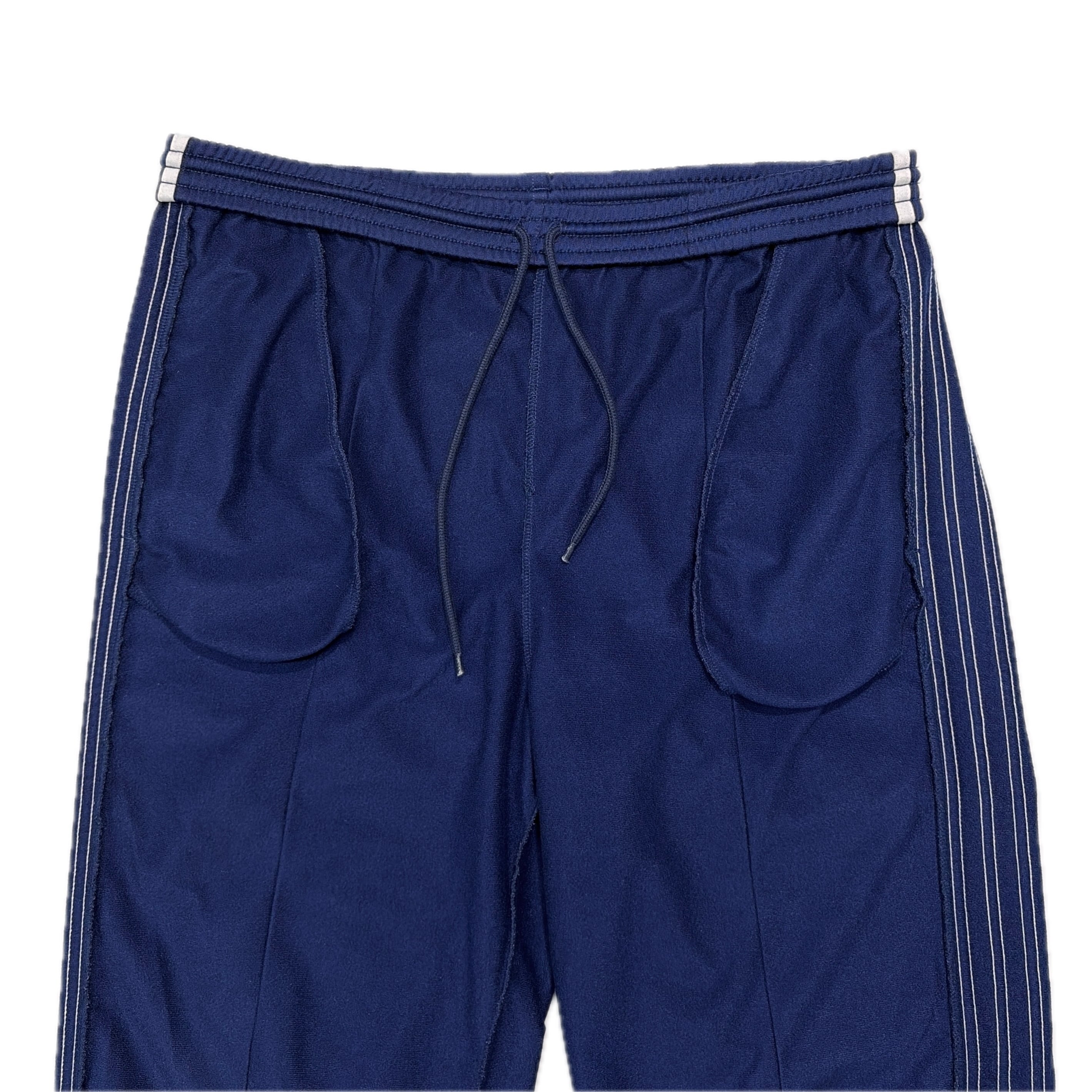 90s 00s ADIDAS アディダス トラック パンツ ジャージ プリーツ 紺 3本