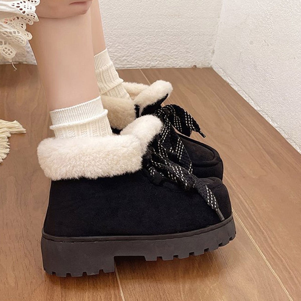 ムートンブーツ もこもこ ふわふわ レディース 秋冬 韓国 厚底 ブーツ おしゃれ 大人 かわいい きれいめ 裏起毛 防寒 保温 暖かい 大人可愛い 大人女子