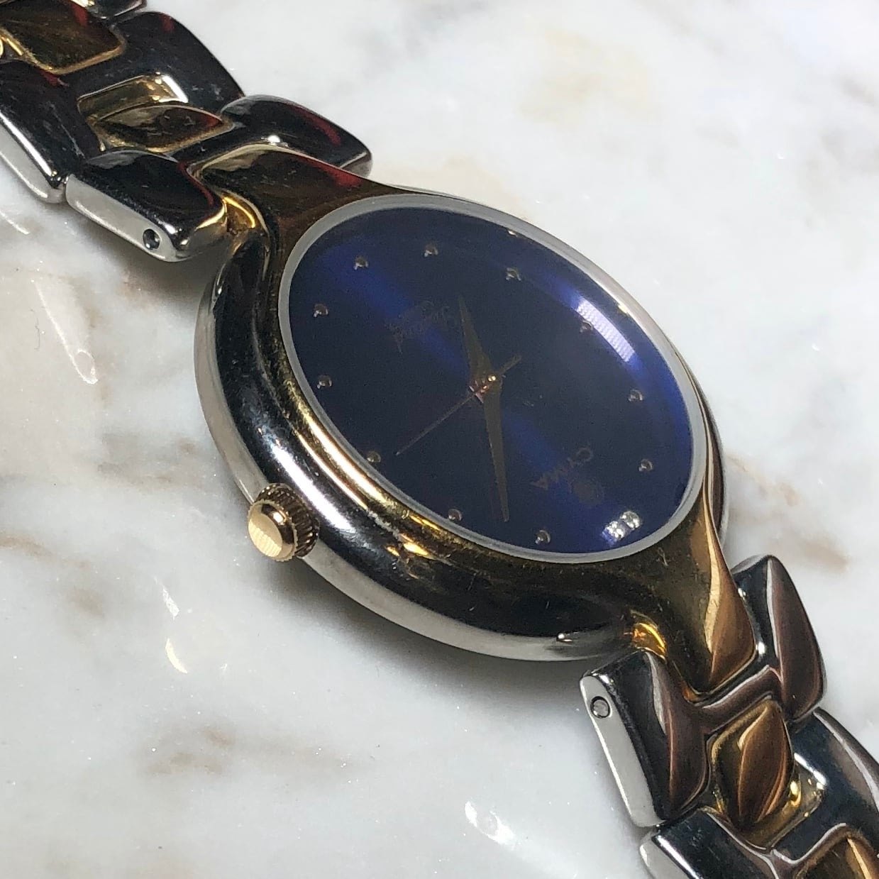 CYMA blue dial quartz watch | NOIR ONLINE