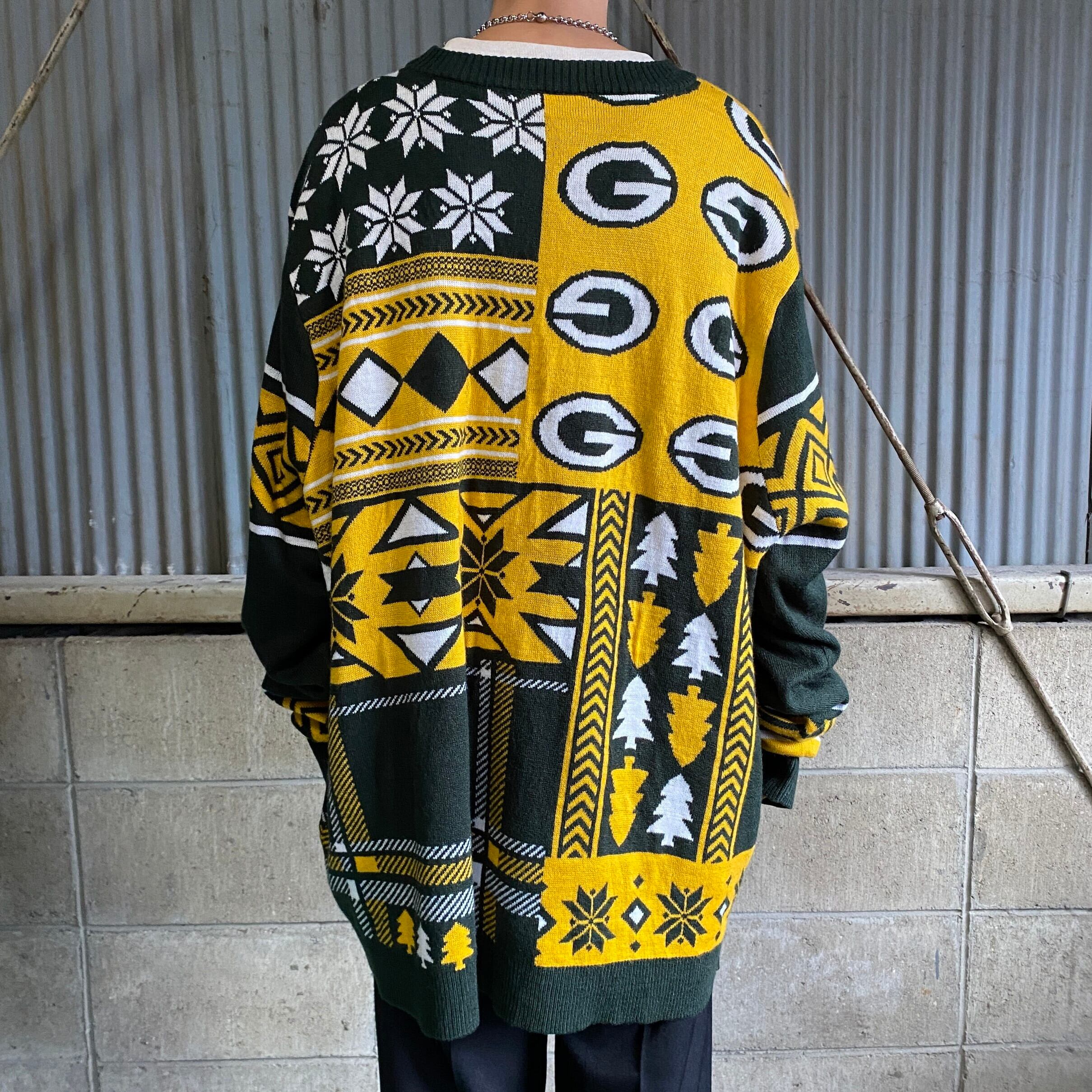 ビッグサイズ NFL グリーンベイ・パッカーズ アクリル ニットセーター