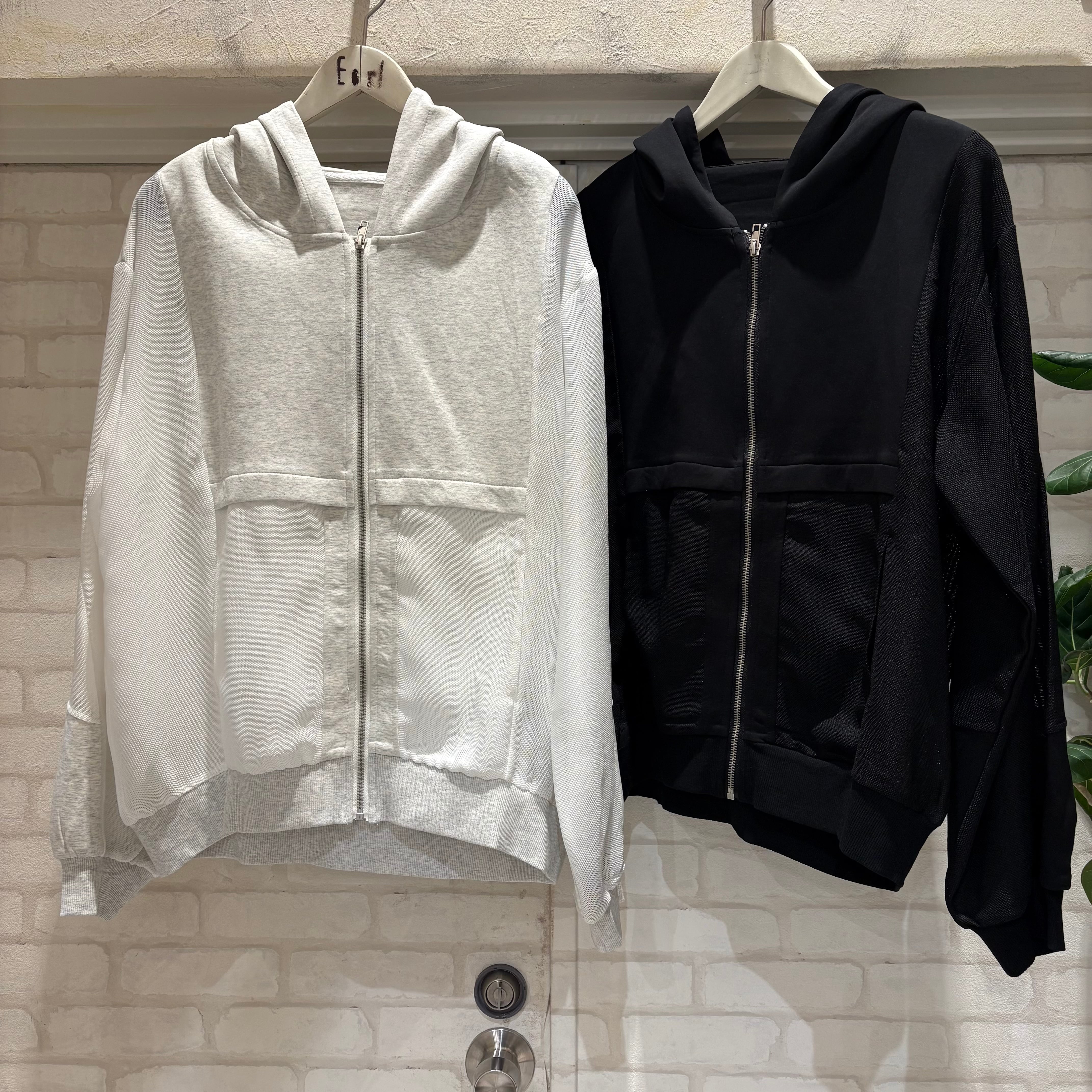 【美品】ポリーヌブロー異素材ドッキングフードジャケット Pauline Bleu | EARL