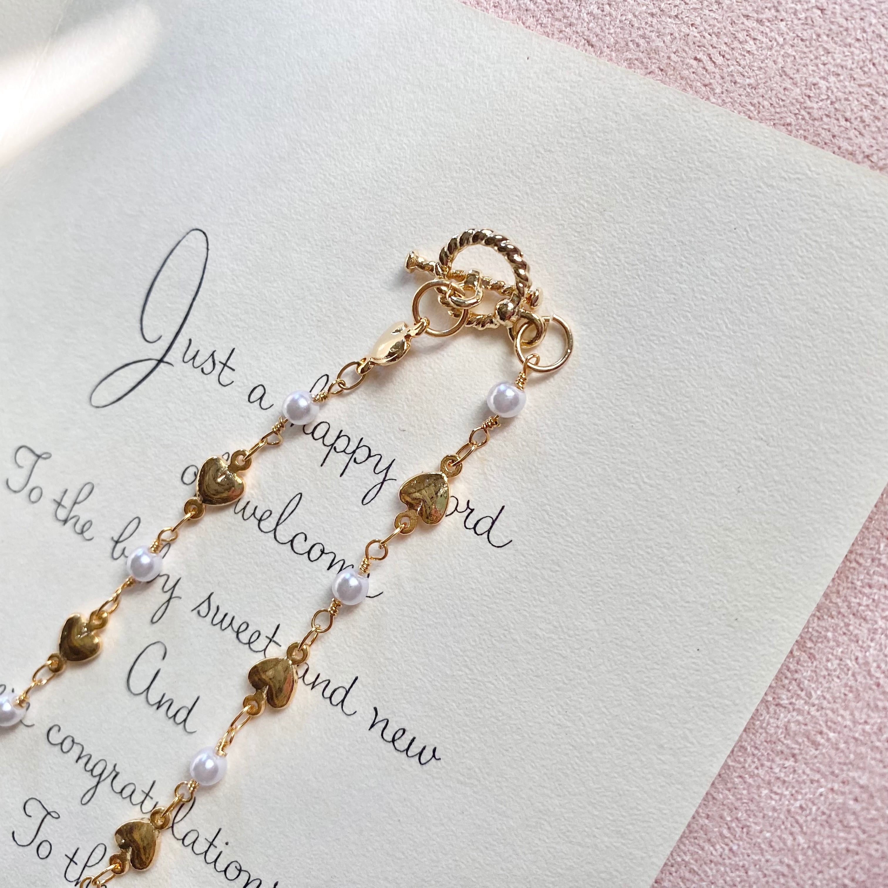 Hand painted heart stone neckless ペイントハンカチ柄ネックレス(BLUE)