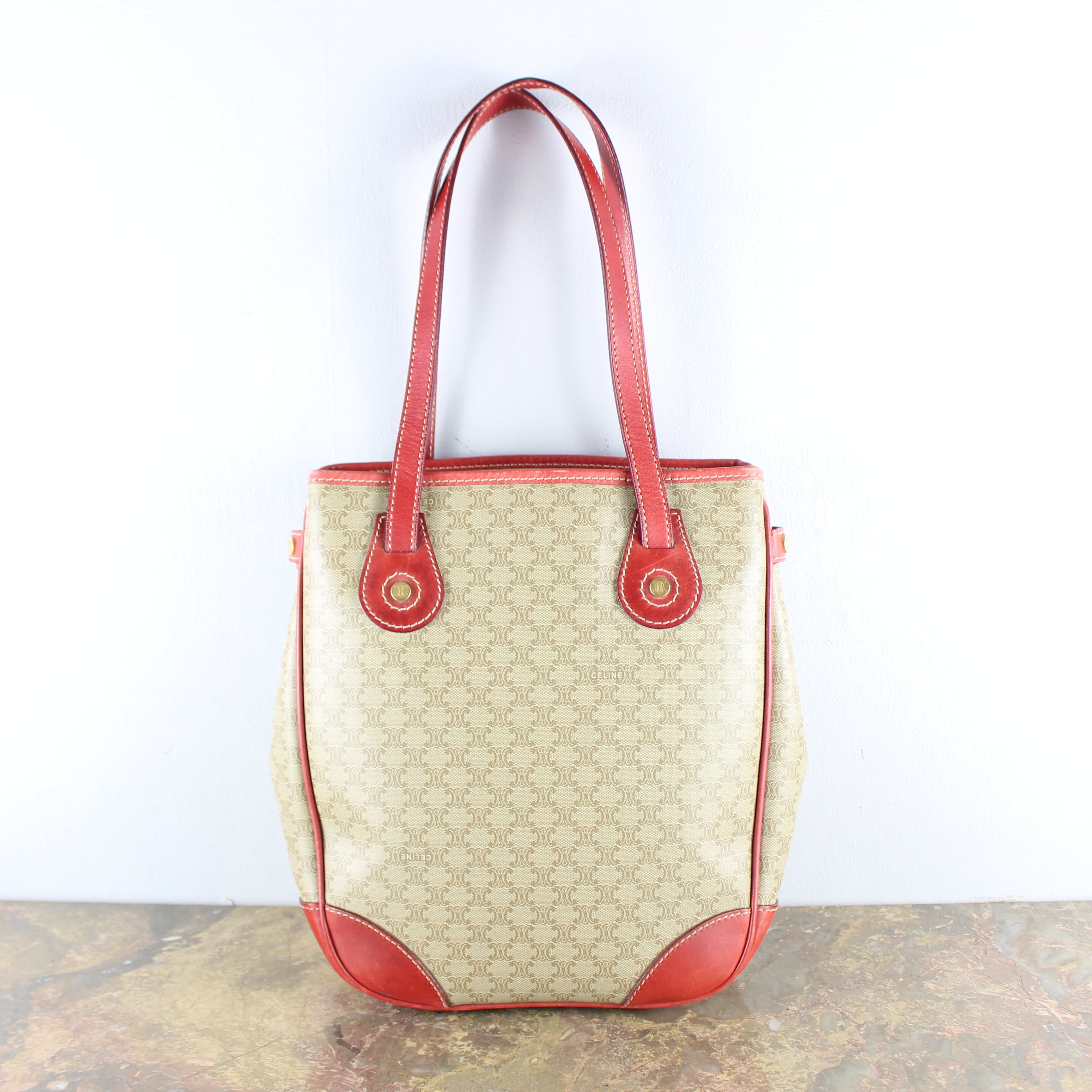 OLD CELINE MACADAM PATTERNED TOTE BAG MADE IN ITALY/オールド