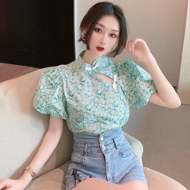 サマースタンダードカラースリーブシャツ ハイウェストウェストカジュアルショーツ レトロ 夏物 ブルマー YY-ファッション15469349948